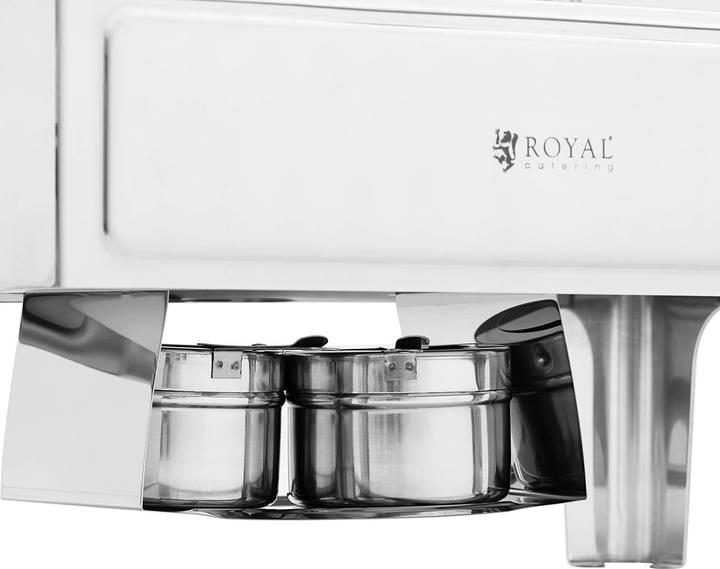 Produktbild Royal Catering Chafing Dish Warmhaltebehälter Rechaud GN 1/1 8,5 L 2 Brennstoffzellen halbrund