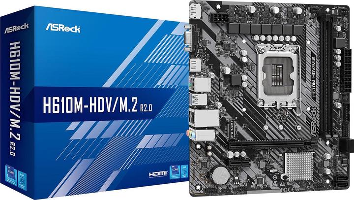 Actual product image AsRock H610M-HDV/M.2 R2.0 (LGA 1700, Intel H610, mATX)