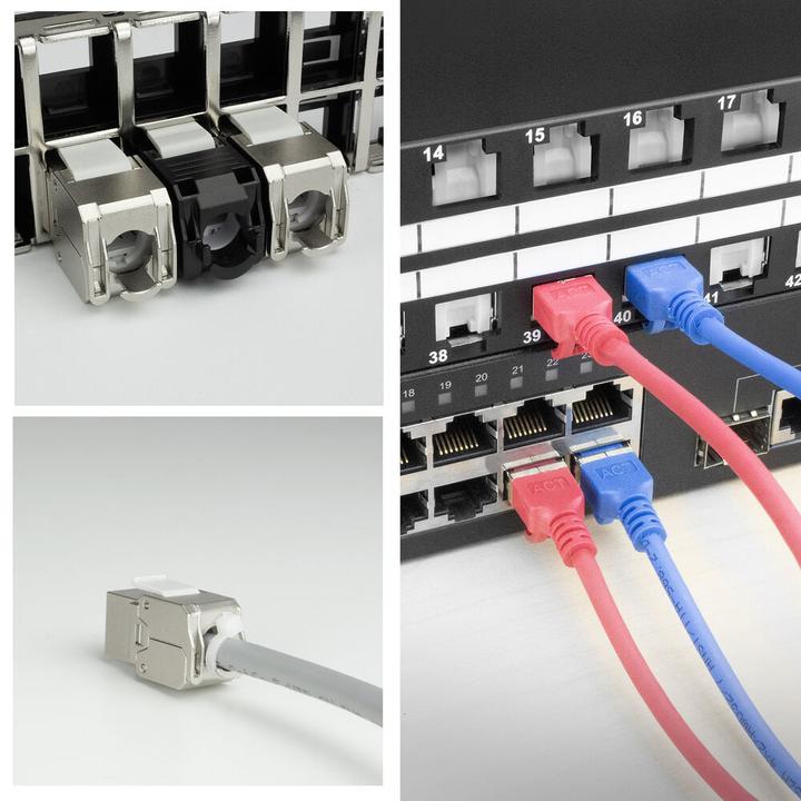 Actual product image Keystone Jack RJ45 CAT6A Shielded toolless with shutter