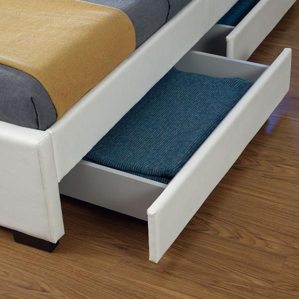 Actual product image Juskys Lyon upholstered bed with bed base and LED lighting (180 x 200 cm)