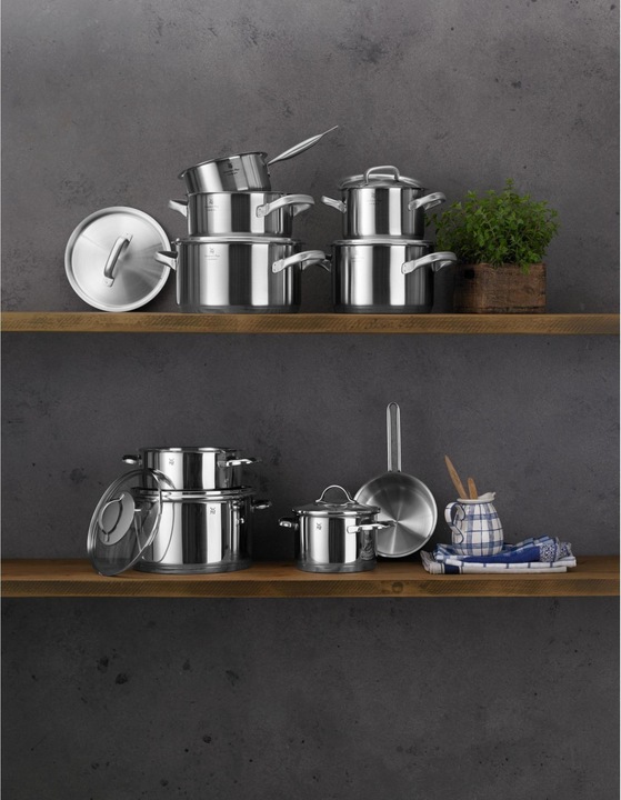 Produktbild WMF Topfset Induktion Kochtopfset 4tlg Glasdeckel Provence Plus Edelstahl (24 cm, Kochtopf, Edelstahl)