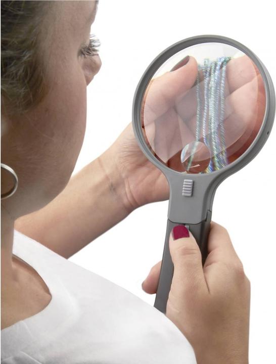 Actual product image Carson Optical HF-11 split handle magnifier Freehand magnifier with illumination