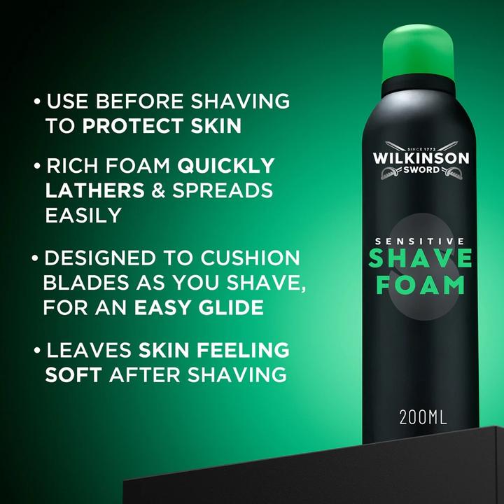 Immagine prodotto Wilkinson Schiuma da barba Sensitive 200 ml (200 ml, Gel da barba)
