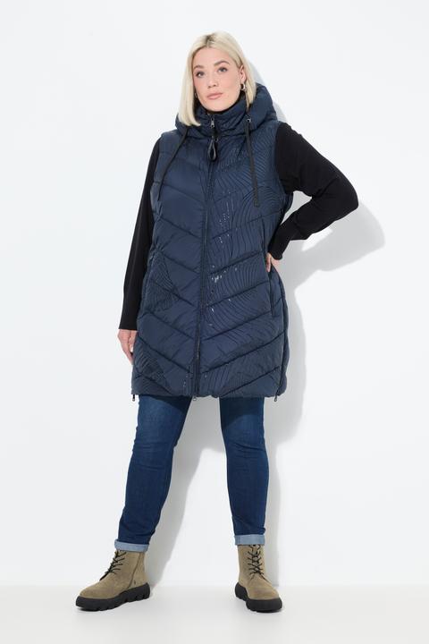 Actual product image Ulla Popken HYPRAR Tonal Print Quilted Vest (58)