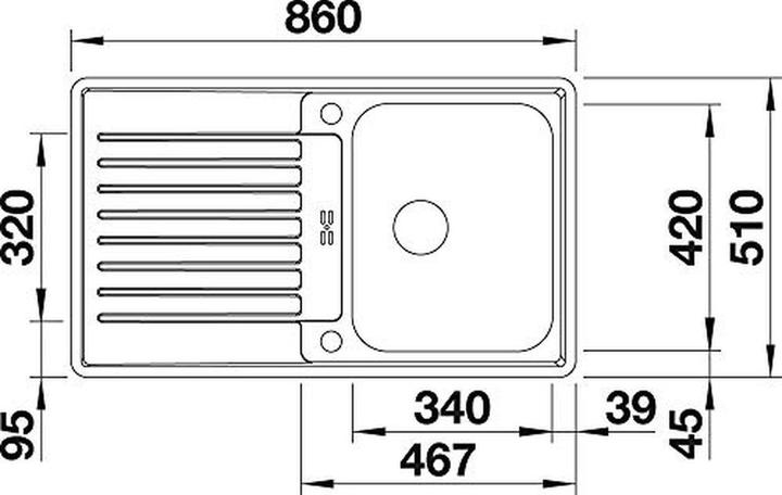 Actual product image Blanco Classic Pro 45 S-IF (Fitted sink, 86 cm, 51 cm)