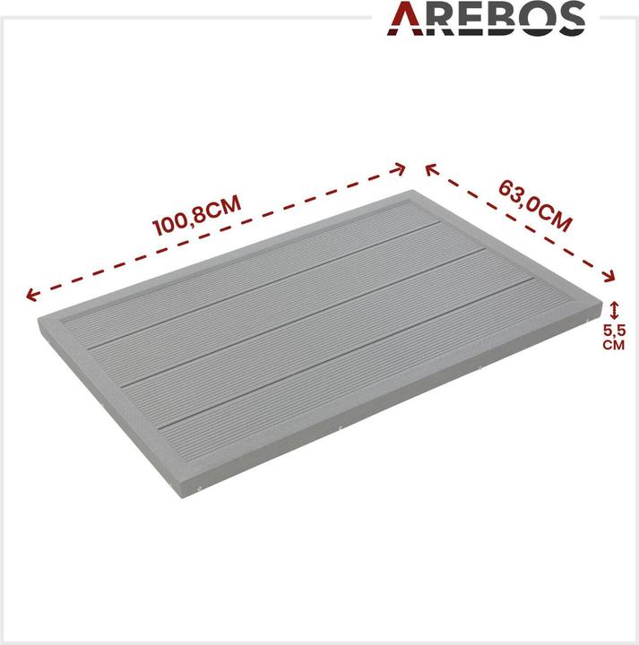 Produktbild Arebos Solardusche mit Bodenplatte 37 L - Anthrazit