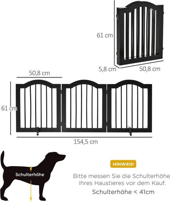 Actual product image Swisshandel24 Dog barrier fence Protective fence Dog fence Configuration fence 3-piece with two support feet rod