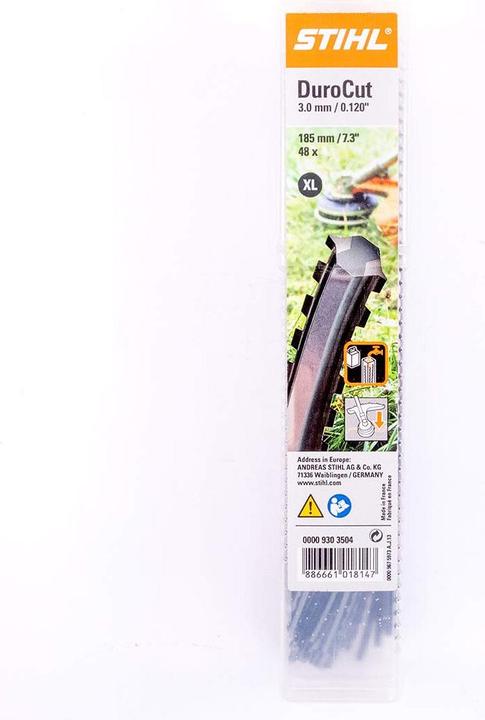 Produktbild Stihl 9303504 Fadenstücke XL gezahnt 185mm x 3mm (Rasentrimmer, Trimmerfaden + Fadenspule)