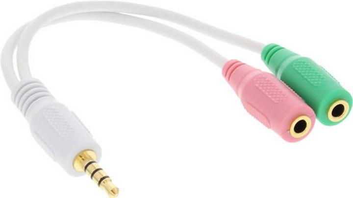 Produktbild InLine Audio Headset Adapterkabel (0.15 m, 3.5mm Klinke (AUX))