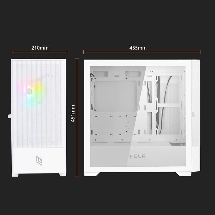 Actual product image Noua Phobia L111 White Micro ATX Case (mATX, Mini-ITX)