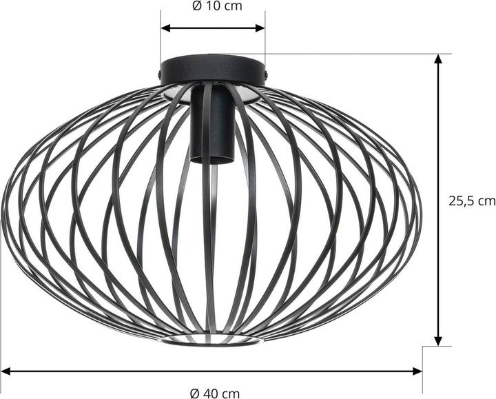 Produktbild Lindby Maivi Deckenleuchte Käfig schwarz 40 cm (E27)