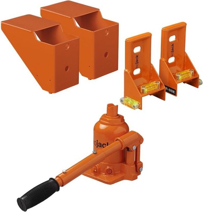 Actual product image ProPlus KoJack hydraulic caravan jack with spirit level for double axle