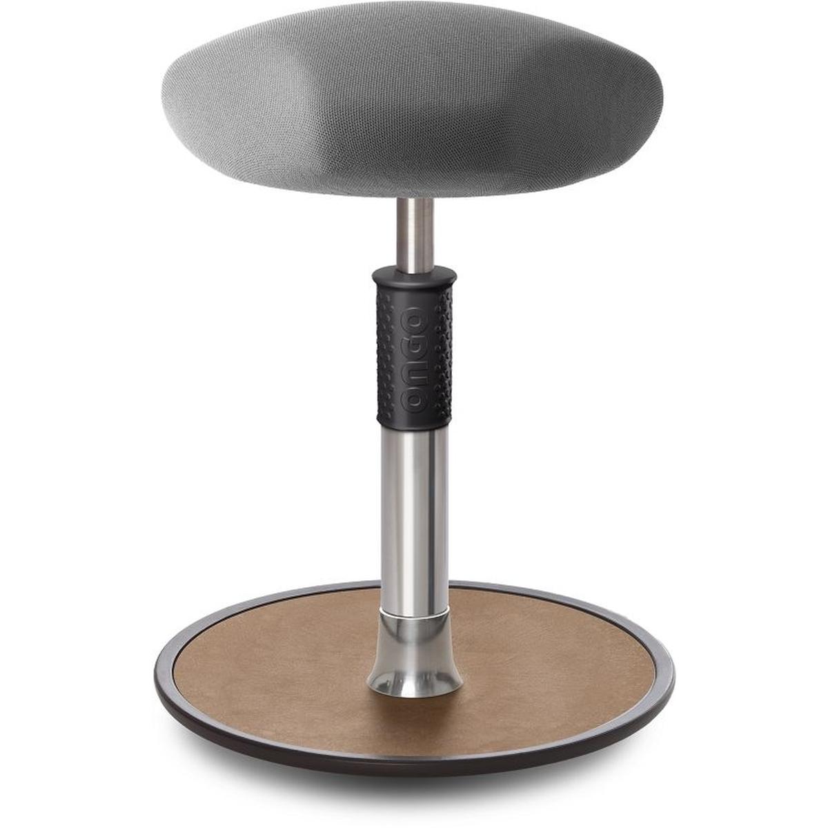 Ongo, Bürostuhl, Sitz- Stehhocker Free Regular Triangel Gestrick Grau Chrom /Natur