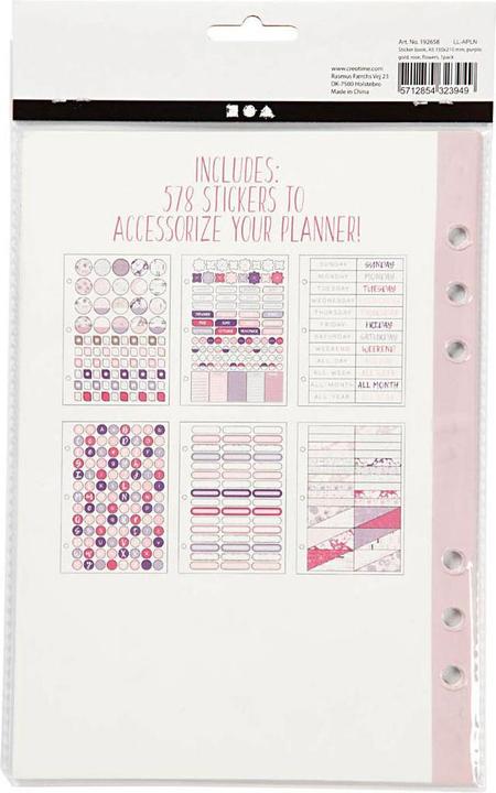 Actual product image Creativ Company Sticker book flowers A5 for planner, 578 pieces.