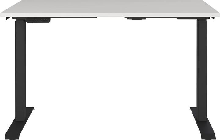Actual product image Germania JET height-adjustable desk light grey rectangular, T-leg frame black 120.0 x 80 (120 x 72 cm)
