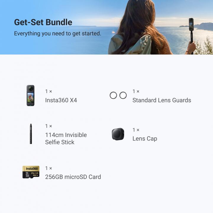 Immagine prodotto Insta360 X4 Explorer Bundle (30p, Bluetooth, WiFi)