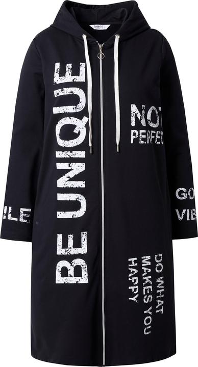 Image du produit Angel of Style Longue veste en molleton à capuche, messages et coupe évasée (56)