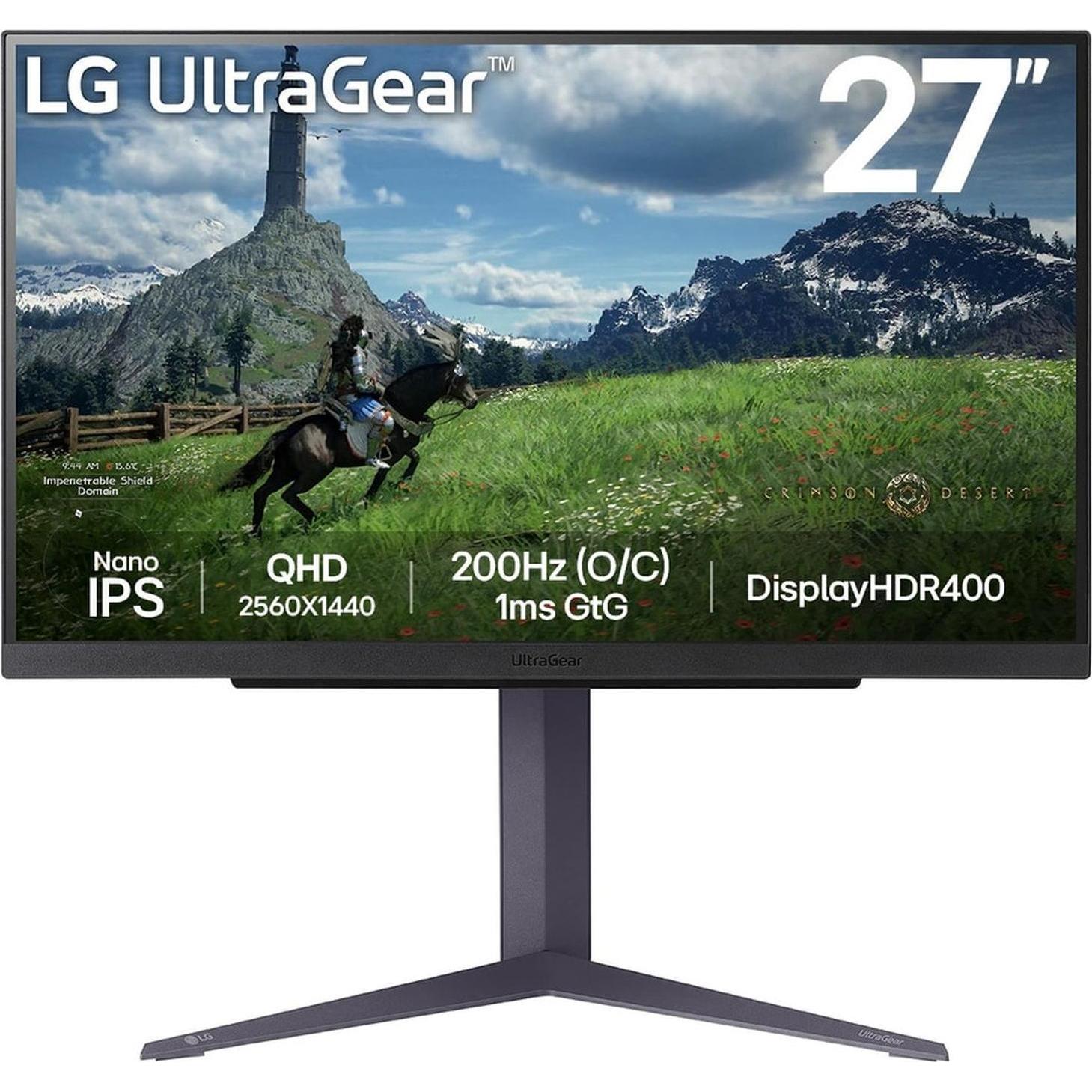 LG UltraGear 27GS85QX-B (2560 x 1440 Pixel, 27"), Monitor, Schwarz