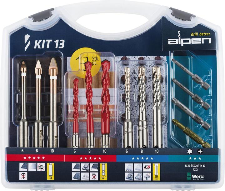 Produktbild Alpen Bohr-Schraubset KIT 13 C Protector Profi Multicut Force X 0000303513100 (10 mm, 6, 8)