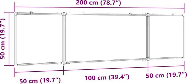 Image du produit vidaXL magnetisches Whiteboard (200 x 50 cm)