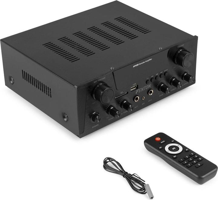 Immagine prodotto Karaoke amplificatore con Bluetooth - Fenton AV430B - 600W - 2 microfooningangen met echo - mp3 speler (Amplificatore)