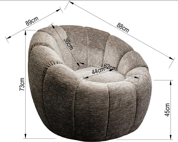 Produktbild Kare Design Drehsessel Fiori Grau