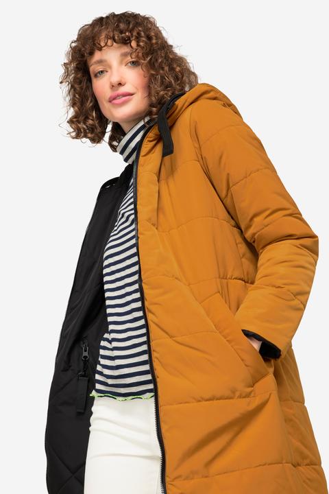 Produktbild Laurasøn Wende Long-Steppjacke, Kapuze, 2-Wege-Zipper, Daunenoptik-Wattierung, fällt kleiner aus (M)