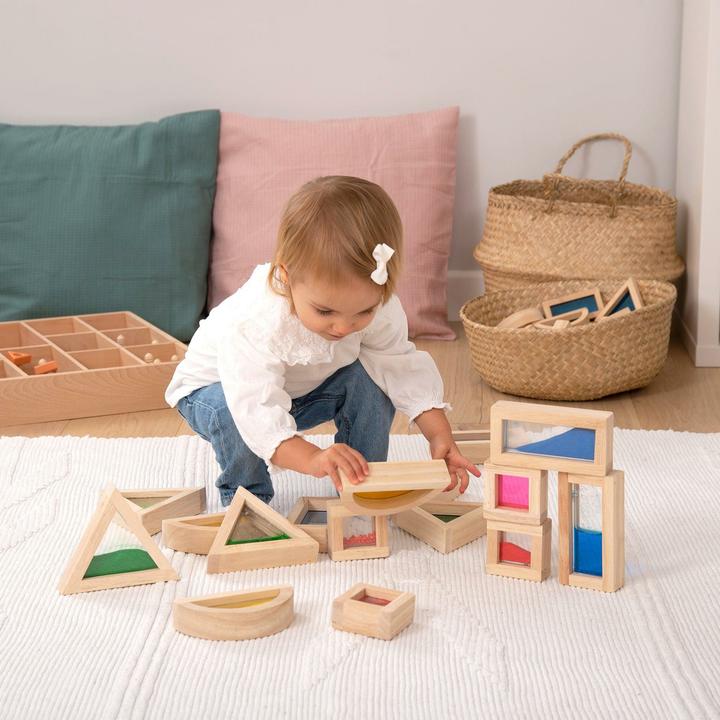 Productafbeelding TickiT Sensorische bouwstenen (16 stuks) volgens Montessori
