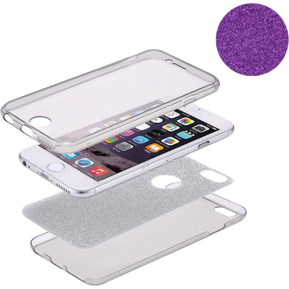 Thumbnail - König Design Full TPU Case für Apple iPhone 6s Plus Schutz Hülle Handy Glitzer Cover Violett (Apple iPhone 6 Plus), Smar...