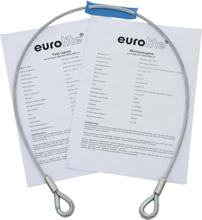 Produktbild Eurolite Sicherungsseil AG-5 3x600mm bi