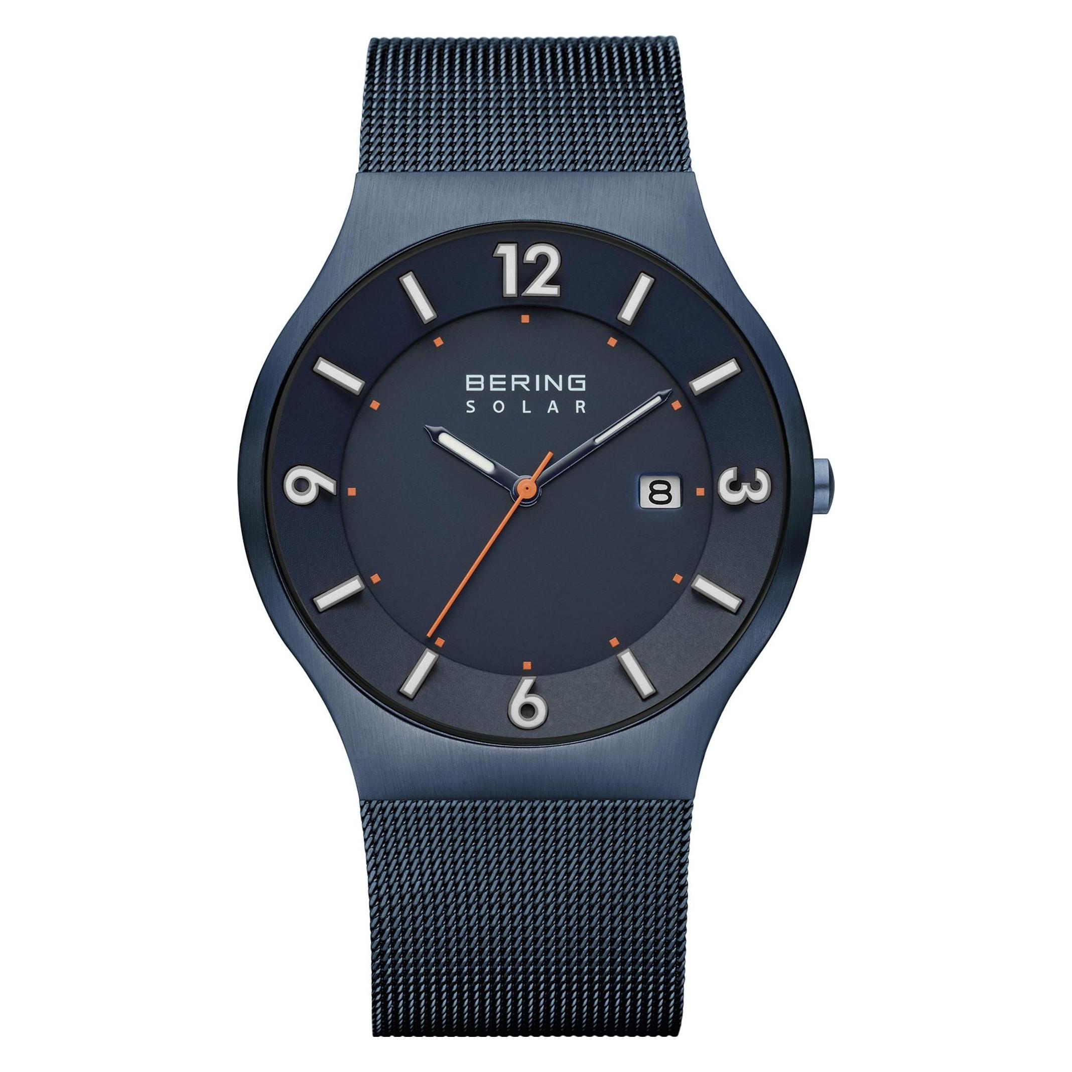Bering, Horloge, Zonne, Blauw, (Analoog Horloge, 40 mm)