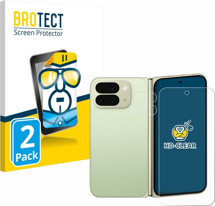 Produktbild BROTECT Schutzfolie für Google Pixel 10 Pro Fold (Display+Kamera) Displayschutz Displayschutzfolie Folie (2 Stück, Google Pixel 10 Pro Fold)