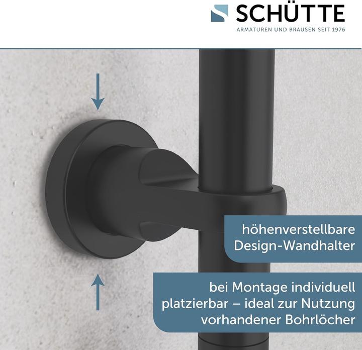 Image du produit Schütte Douche à effet pluie salle de bain MALLORCA Ensemble de douche suspendu noir mat système de douche