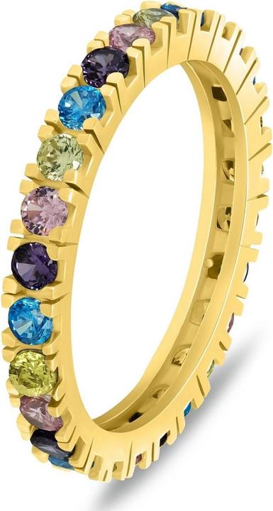 Actual product image Brilio Silver - Playful gold-plated ring with coloured zircons RI116YRBW - Circuit: 56 mm (56, 925 Silver)