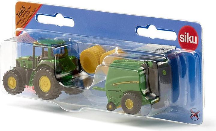Produktbild Siku 1665 John Deere mit Ballenpresse