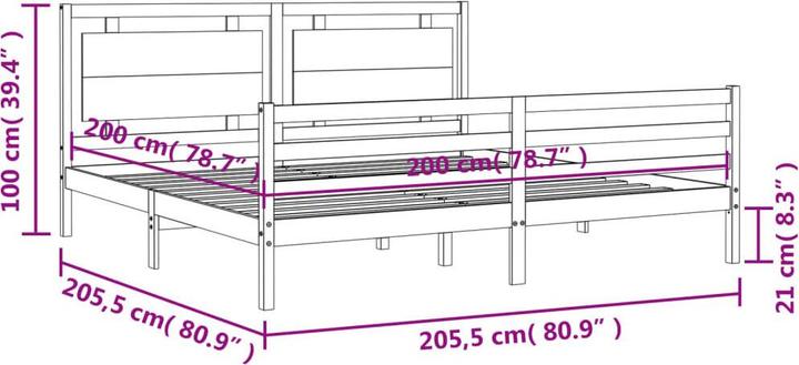 Image du produit vidaXL Bettrahmen (200 x 200 cm)