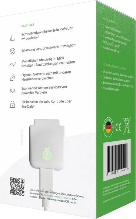 Actual product image Powerfox FLOW Energiekosten-Messgerät Alarmfunktion, Datenloggerfunktio