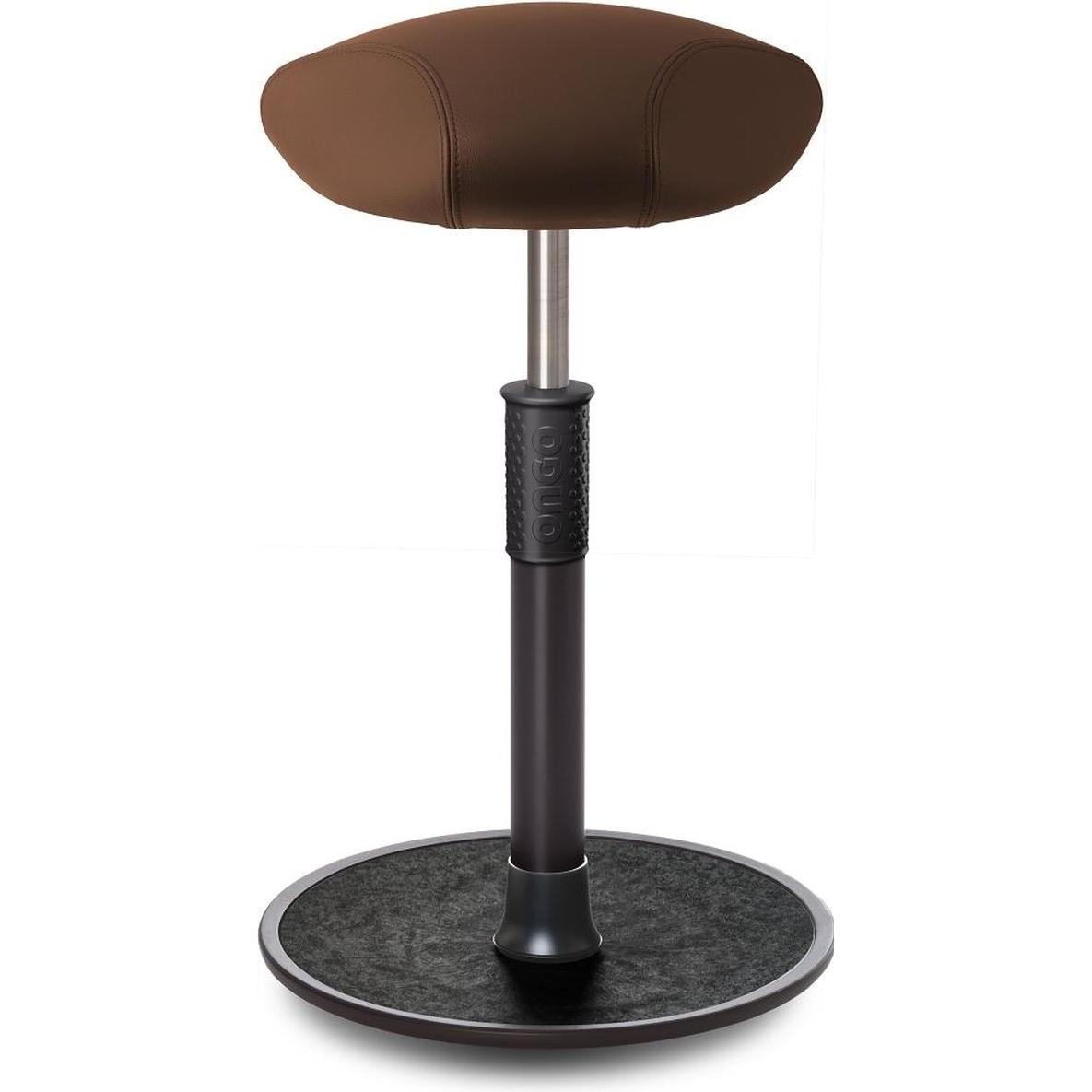 Ongo, Bürostuhl, Sitz- Stehhocker Free Tall Triangel Boxmark Leder Braun schwarz /schwarz