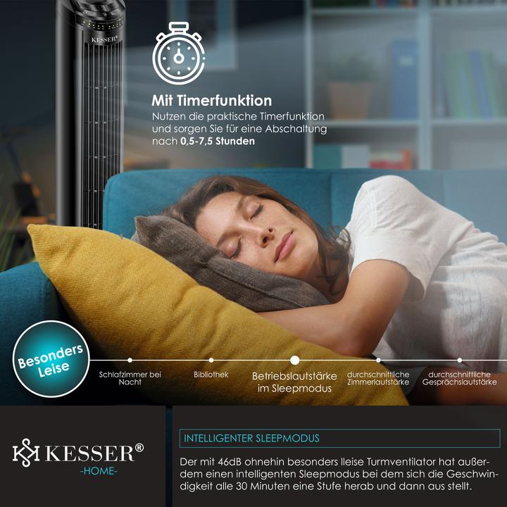 Produktbild Kesser Turmventilator FERNBEDIENUNG Ventilator LED Display (51.50 dB)