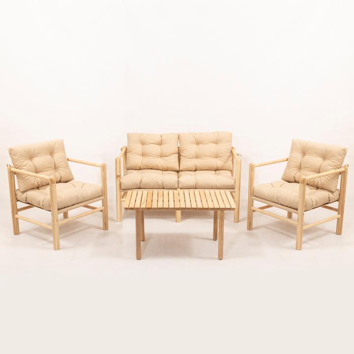 Image du produit Kalune Design Soft Garden Table Three Chairs Set (135 x 135 x 74 cm)