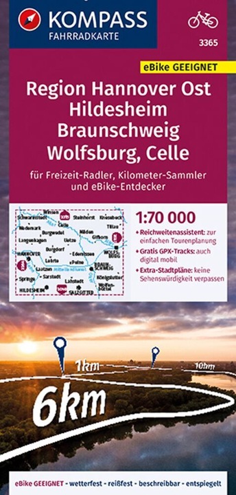 Immagine prodotto KOMPASS Mappa ciclistica della regione di Hannover Os