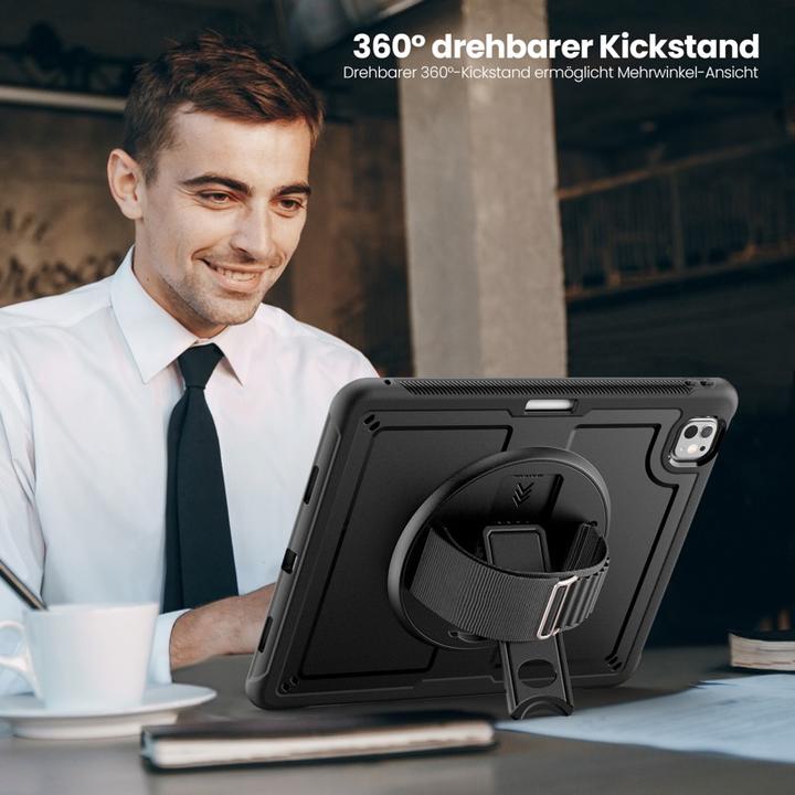 Immagine prodotto RPD iPad Pro 11” 5. Gen. (M4, 2024) - - HEX-S FE, Rugged TPU Case mit Handstrap, schwarz (iPad Pro 11 2024 (5a generazione))