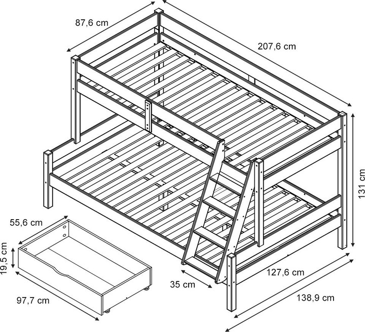 Produktbild VitaliSpa Etagenbett Everest (120 x 200 cm)