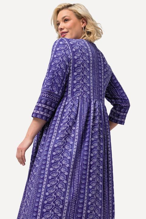 Produktbild Ulla Popken Jerseykleid, A-Linie, V-Ausschnitt, 3/4-Arm, Taschen (54)