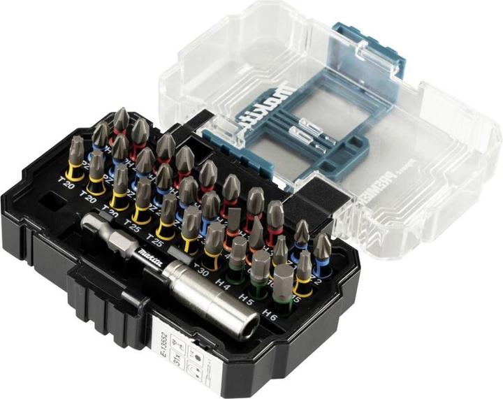 Productafbeelding Makita E-13552 Bitset 31 stuks (PH1, T15, 2x T30, SL4, H5, PZ1, 2xPH3, T10, 2xPZ3, SL6, SL4,5, SL5,5, SL6,0, 2x PH1, 3x PH2, 1x PH3, 2x PZ1, 3x PZ2, 1x PZ3, 2x T10, 2x T15, 3x T20, 2x T25, 1x T30, 1x T40, 1x 3,0, 1x 4,0, 1x 5,0, 1x 6,0, 5 x PZ, H6, 2xT25, H4, 5 x PH)