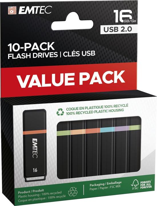 Produktbild Emtec K100 Mini Box 10-Pack (16 GB, USB 2.0)