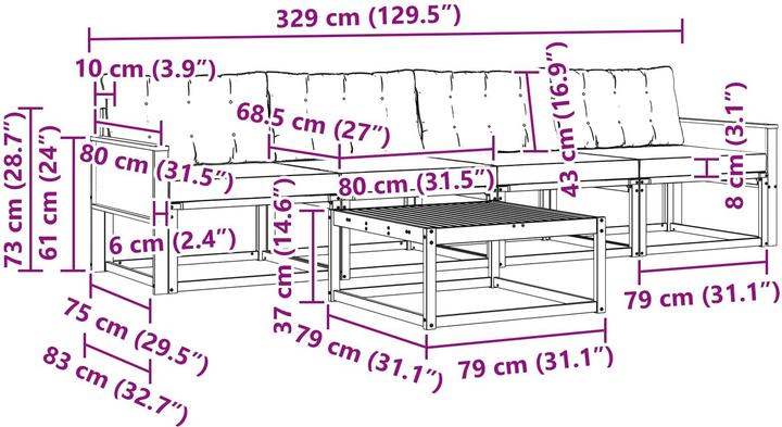 Produktbild vidaXL Outdoor-Sofa