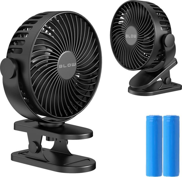 Produktbild Blow Tischventilator mit Clip 15 cm USB + Akku schwarz