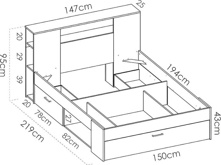 Produktbild Vente-unique Leandre (140 x 190 cm)