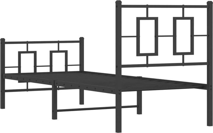 Actual product image vidaXL Bettgestell Kopfteil Fussteil Bett Metallbett Doppelbett Weiss 140x200cm (140 x 200 cm)